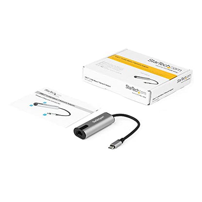 StarTech 2.5GbE USB C to Ethernet Adapter, NBASE-T NIC, 3.1 Laptop, MacBook | Thunderbolt 3 Compatible, 2.5/1G Multi-Speed, MacBook Pro, Surface, Windows & Mac