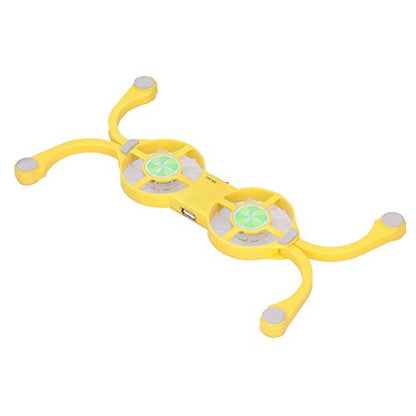 HERCHR Laptop Cooler Cooling Pad, Folding USB Laptop Cooling Pad Double Fans 500RPM-2500RPM Low Noise for Notebook(Yellow)