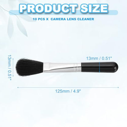 Camera Dusting Brush, Multifunction Cleaning Brush Keyboard Lens Pen Screen Lens Cleaner for Vinyl Records, LP Scan, SLR & Computer Screens,10 Pcs Black
