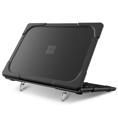 Batianda Durable Stand Case for Microsoft Surface Laptop 13.8 Inch, Black | Ergonomic Foldable Stand, Heavy Duty Matte Hard Shell, Fits 2024-2026 Surface Laptop 7/8th Edition for Business 13.8 Inch - color: Black