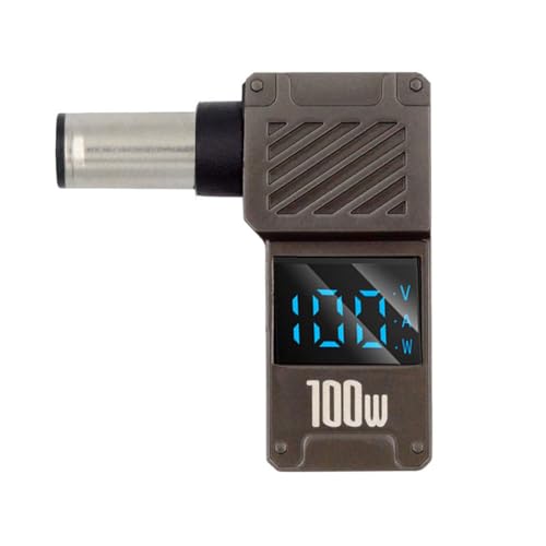 xiwai USB-C PD 65W Charge Adapter Type-C Input to DC 7.4x5.0mm Barrel Jack Plug Smart LED Digital Display 100W Output 20V 5A Charger Connector Compatible with HP Laptop - color: Black Type-C to DC 7.4x5.0mm for HPLaptop
