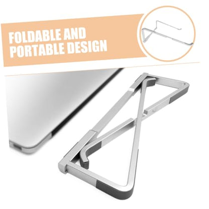 LALAFINA Foldable Desk Mount Laptop Stand Holder for Various Laptop Portable Ergonomic Computer Stand with Compact Metal Design Space Saving Notebook Riser for Comfortable Viewing and