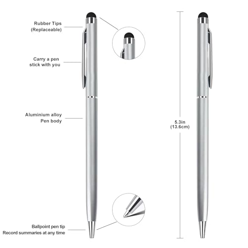 5-Pack Dual-Function Stylus Pens for Touch Screens & Writing - Compatible with iPad, iPhone, - color: Mixed