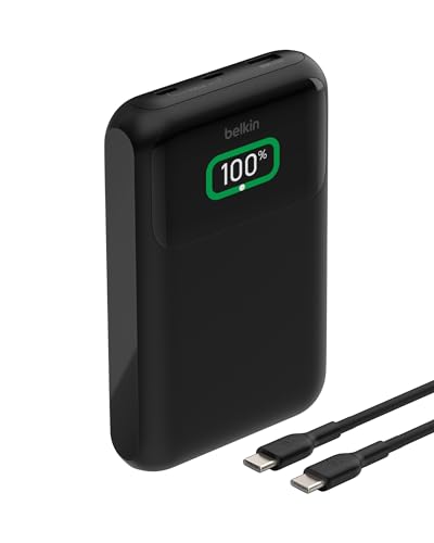Belkin 20000mAh 65W 3-Port Power Bank for MacBook, iPhone, Switch 2 | Battery Pack, MacBook, Chromebook, iPhone 17, Samsung Galaxy, Nintendo Switch 2, USB C and USB A Ports