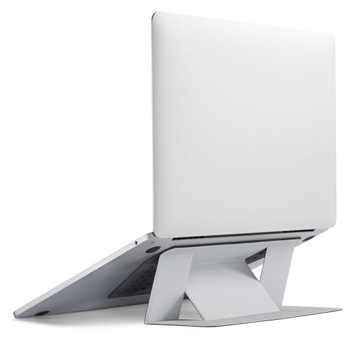 MOFT Laptop Stand for Desk, Adhesive MacBook Computer Stand with 2 Adjustable Viewing Angles, Foldable and Portable Laptop Riser Compatible with 11"-16" Laptops, Misty Cove(Adhesive Version) - color: Misty Cove, size: 11.6"-16" Laptops-adhesive