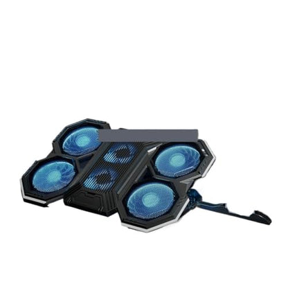Gaming Laptop Cooler Pad Six Fan 15.6 Inch Adjustable Notebook Stand RGB Fast Heat Dissipation with 2 USB Ports(A) - color: A