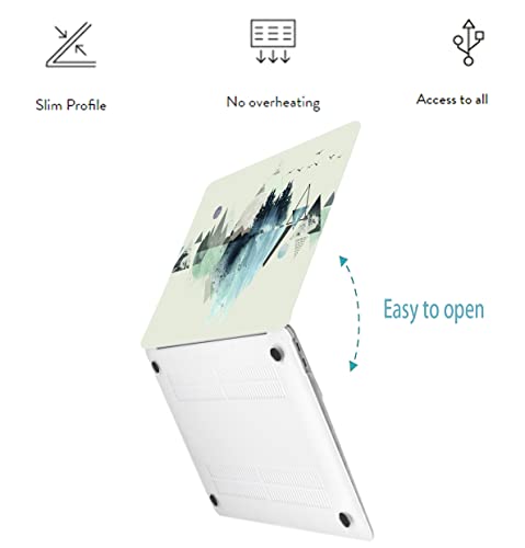 LanBaiLan Case Compatible for MacBook Air 13.6 inch M5 M4 M3 M2 Chip 2022 2023 2024 2025 2026 Release with Touch ID Model A3449 A3240 A3113 A2681, Plastic Hard Shell Case & Keyboard Cover, Mountain - color: Mountain Pattern
