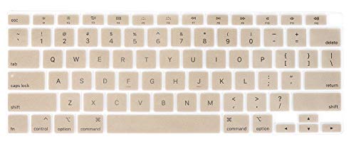 Se7enline Compatible with MacBook Air Keyboard Cover 2018/2019/2020/2021/2022/2023/2024 for MacBook Air 13-Inch Touch ID with Retina Display M1 A2337/A2179 US Layout, Gold - color: Gold