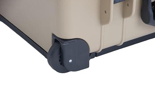MEIJIA All Weather Rolling Waterproof Protective Case, Hard Camera Case,Dry Case with Retractable Pull Handle and Wheels,Foam Inserted, 22 x13.81x9inches (Desert Tan) - color: Desert Tan