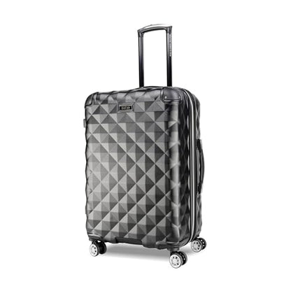 Kenneth Cole REACTION Diamond Tower Collection Lightweight Hardside Expandable 8-Wheel Spinner Travel Luggage, Black, 24-Inch Checked - color: Black, size: 24-Inch Checked