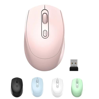 ONE-UP Wireless Mouse, 2.4G, Silent, Computer, USB Nano Receiver for Laptop, Chromebook, PC, Mac, Windows and School Work (Pink) - color: Pink