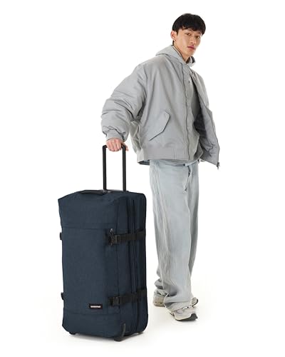 EASTPAK Tranverz L – 121L Large Soft Sided Checked Luggage, Dual Compartments, TSA Lock, Compression Straps & Smooth Inline Wheels, Wine Burgundy - color: Wine Burgundy, size: 121 Liter Checked Bag