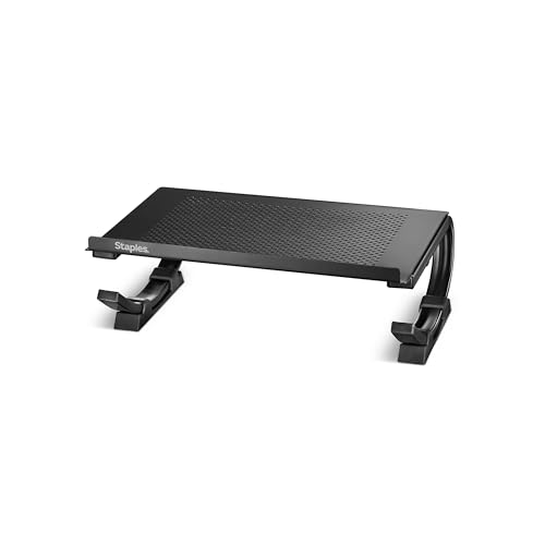 STAPLES Adjustable Steel Laptop Stand – Ergonomic Curved Desktop Riser for Laptops & Notebooks