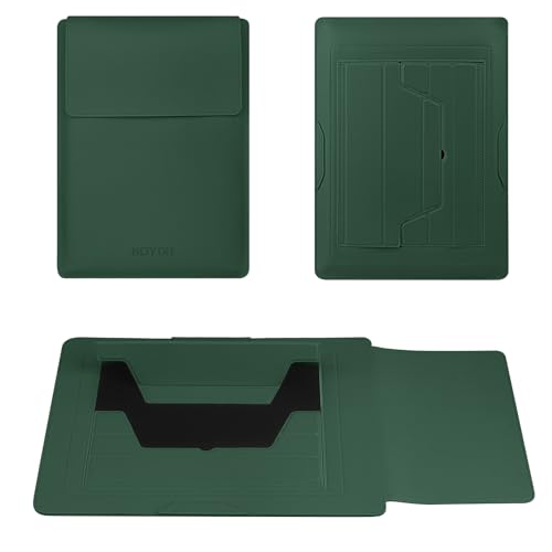HoYiXi 15.6" Laptop Sleeve Case PU Leather with Stand Compatible with MacBook Pro 16/15.4'' MacBook Pro 15, Mac Air 15/ Dell, Matebook,Asus,15-16'' Laptop Bag,(Patent Pending),Dark Green - color: Dark green, size: 15.6'' /15-16 Inch Laptop