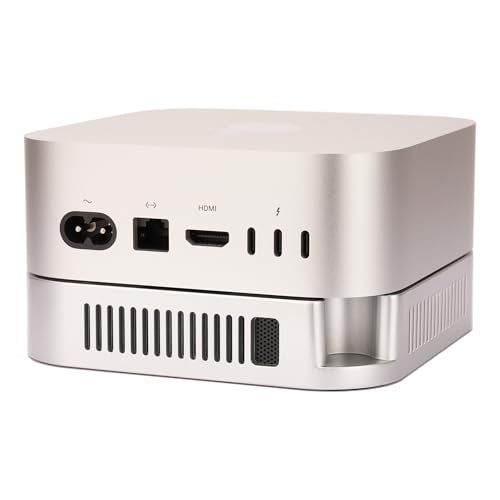 M4 M5 Mac mini Stand, Silver Holder for Mac mini 2024-2026 with Ventilation Heat Dissipation Cooling, Desk Mount Accessories with Anti-Slip Silicone and Dust-Proof Nets - color: Silver for Mac Mini 2024-2028