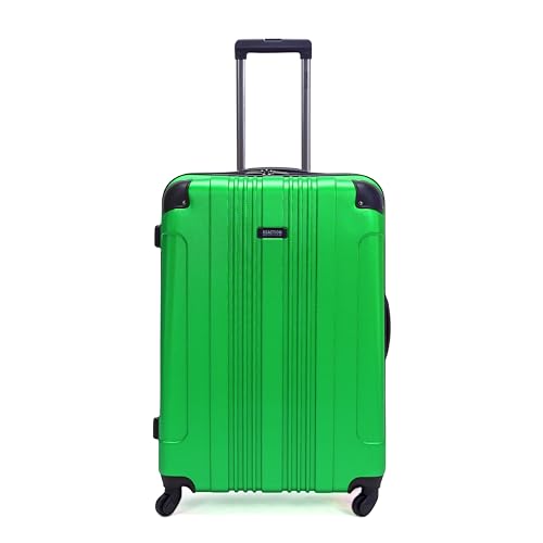 Kenneth Cole REACTION Out of Bounds Lightweight Hardshell 4-Wheel Spinner Luggage, Kelly Green, 28-Inch Checked - color: Kelly Green, size: 28-Inch Checked