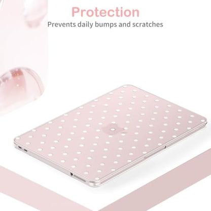 Feams for MacBook Neo 13 Inch Case 2026 A3404, Stylish Protective Clear Case Hard Shell Transparent Cover for MacBook Neo 13 Inch 2026 (A18 Pro Chip) with Keyboard Cover, Polka Dot - color: Polka Dot