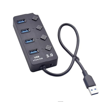 USB3.0 Expansion Hubs For Laptops 4 Port Splitter With Independents Power Switches And Indicators USB Hubs With Individual On/Off Switches