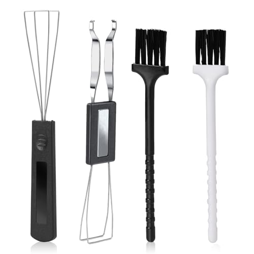 2PCS Keycap Puller and Switch Puller with 2PCS Keyboard Brush, Keycap Remover Switch Puller Mechanical Stainless Steel Keyboard Remover Keyboard Cleaning and Fixing Tool for Mechanical Keyboard