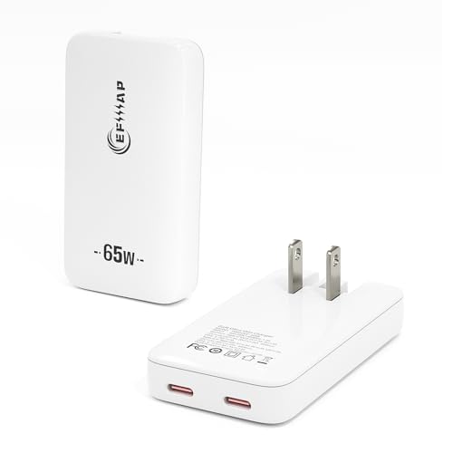 65W Flat USB C Charger Block, Slim Type C Charger Fast Charging - Compact Wall Charger for iPhone 17/16/15/14, MacBook Pro/Air, iPad, Samsung Galaxy S25/24/23, Pixel, Steam Deck, (White) - color: White-1PC