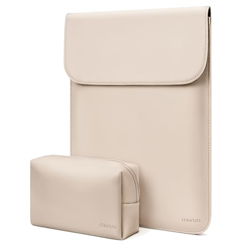 MOSISO Laptop Case 13.3 inch, 13-13.3 inch Laptop Sleeve Compatible with MacBook Neo 13 A18 Pro A3404 /Air 13/Pro 13/Pro 14 M5 M4 M3 M2 M1, Faux Suede Leather Case with Small Bag, Apricot - color: Apricot