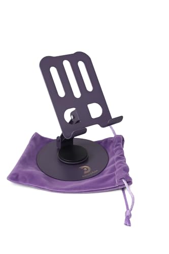 180°/360° Adjustable Rotating Desk Stand for Phone and Tablet, Metallic Lavender, Adjustable 180°/360°, Metal Base, for Office - Lavender