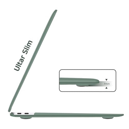 B BELK for MacBook Air 13 inch Case M1 2021 2020 2019 2018, Midnight Green | A2337 A2179 A1932, Matte Plastic Hard Shell for MacBook Air 13.3 inch Case Touch ID with Keyboard Cover & Screen Protector - color: Midnight Green