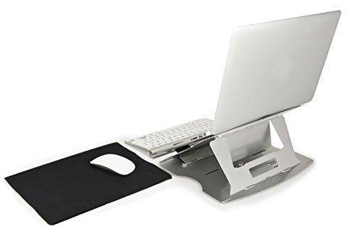 Aidata LHA-3 LAPstand Aluminum Portable Laptop Ultrastand, Silver, Adjustable Platform with 6 Viewing Angles, 20, 22.5, 25, 35, 40 and 45