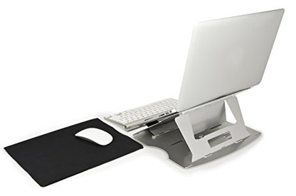 Aidata LHA-3 LAPstand Aluminum Portable Laptop Ultrastand, Silver, Adjustable Platform with 6 Viewing Angles, 20, 22.5, 25, 35, 40 and 45
