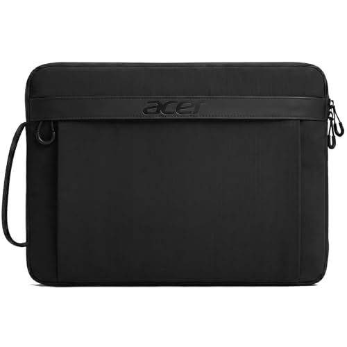 Laptop Sleeve Case Bag for 15.6-16 inch Laptops, Fits Most Laptop Models | Slim, Soft Bubble Padding, Extra Front Storage, Smooth Zippers, Luggage Strap, Side Handle - color: Black, size: 16inch