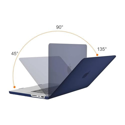 MOSISO Compatible with MacBook Pro 16 inch Case M5 M4 M3 M2 M1 2026-2021 | A3429 A3428 A3403 A3186 A2991 A2780 A2485, Protective Hard Shell Case&Keyboard Cover&Screen Film&Pouch, Navy Blue - color: Navy Blue