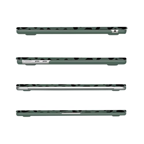 MOSISO Compatible with MacBook Air 13 inch Case M5 2026 M4 2025 M3 M2 2024-2022 A3449 A3240 A3113 A2681, 3 in 1 Leopard Grain Hard Case&Keyboard Cover&ScreenFilm for MacBook Air 13.6 Case, Green - color: Green