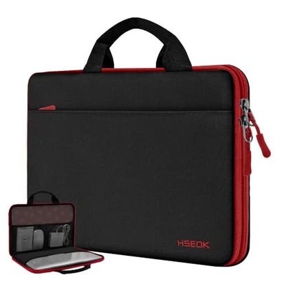 Hseok Laptop Case 13.3-14 Inch Sleeve,TSA Shockproof Computer Handbag,Compatible with MacBook Neo/Pro 14 M5/M4/M3/M2/M1,All Models 13.3" MacBook Air/Pro,XPS 13/14,Most 13-14 Notebooks,Red Edge - color: Red Edge