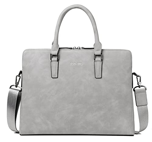FSD. WG Business Bag Leather Messenger Bag Water Resistant Business Travel Briefcase Handbag Briefcase for Men - color: Grey