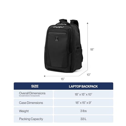 Travelpro Maxlite Travel Laptop Backpack, Black, 18-Inch