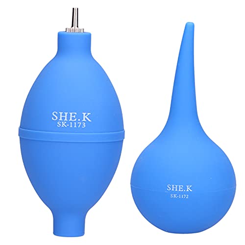 2Pcs Rubber Squeeze Bulb Blower - Portable Hand Operated Blowing B Pump, Ideal for Cameras, Lenses, and Sensitive Equipment