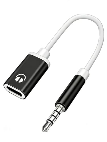 3.5mm Male to USB-C Female Audio Adapter, USB C to Auxiliary Audio Dongle, Headphone Jack Auxiliary Adapter Compatible with MP3s, Tablets, CD Players, Laptops, Headphones and Smartphones (11.5CM)