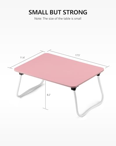 ZEAPTAC Foldable Lap Desk, Portable Bed Table, Laptop Stand, Lightweight & Mini Table for Breakfast/Picnic/Drawing/Couch/Floor - Pink - color: Pink