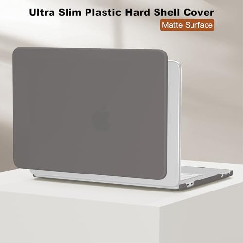 CISSOOK for MacBook Neo 13 inch Case 2026 Grey A3404 with A18 Pro Chip | 5in1 Set Hard Shell Case, Keyboard Cover, Screen Protector, Scratch Resistant, Ultra-Thin, for Office & Travel - color: Matte Grey