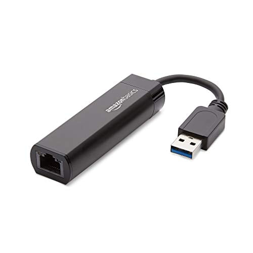 Amazon Basics USB 3.0 to 10/100/1000 Gigabit Ethernet Internet Adapter, Compatible with Windows and macOS, 10-Pack, Black - size: 10-Pack