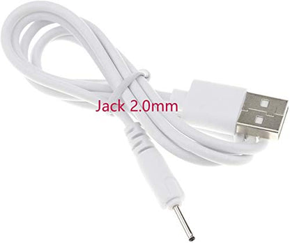 TenCloud DC 2.0mm Jack Charger Port 100CM USB Charge Replacement Power Cable Compatible with Beats Solo HD505 Headphones NOT for Dr. Dre Powerbeats3 (White) - color: White