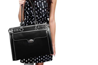 McKLEIN 15" Leather Laptop Briefcase- WINNETKA - color: Blk
