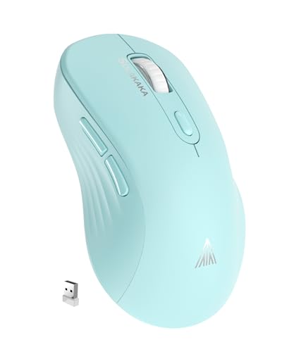 SOLAKAKA SM66 Green Silent Dual Mode Wireless Mouse for Laptop, Adjustable 4800 DPI,Rechargeable Computer Mouse for Bluetooth and Wireless Connection - color: green