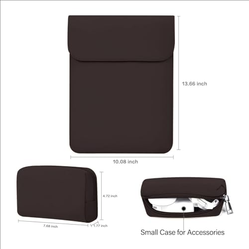 MOSISO Laptop Case 13.3 inch, 13-13.3 inch Laptop Sleeve Compatible with MacBook Neo 13 A18 Pro A3404 /Air 13/Pro 13/Pro 14 M5 M4 M3 M2 M1, Faux Suede Leather Case with Small Bag, Chestnut Brown - color: Chestnut Brown