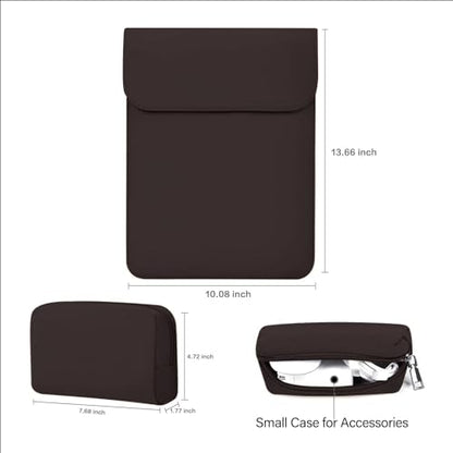 MOSISO Laptop Case 13.3 inch, 13-13.3 inch Laptop Sleeve Compatible with MacBook Neo 13 A18 Pro A3404 /Air 13/Pro 13/Pro 14 M5 M4 M3 M2 M1, Faux Suede Leather Case with Small Bag, Chestnut Brown - color: Chestnut Brown