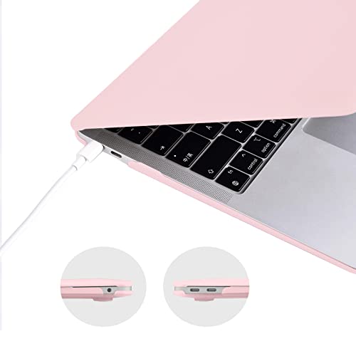 EooCoo for MacBook Air 13.3 inch Case with Keyboard and Screen Protector | Ultra Thin and Transparent, Hard Case Compatible with MacBook Air 13.3 inch M1 Chip 2021-2018 with Retina Display - color: Matte Pink