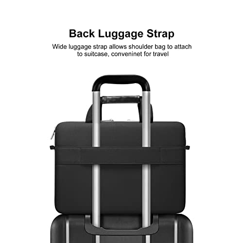 MOSISO Laptop Shoulder Bag for Men, Laptop Bags | Compatible with MacBook Neo 13/Air 13 13.6/Pro,HP Dell ASUS, Briefcase Sleeve Bag with Trolley Sleeve & Front 3 Pockets,Black