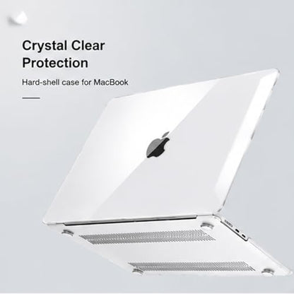 Crystal Clear Case for MacBook Air 13 inch A1466 A1369 2010-2017 Release, 5 in 1 Plastic Hard Shell&Keyboard Cover&Screen Protector&Webcam Cover, Transparent - color: Clear