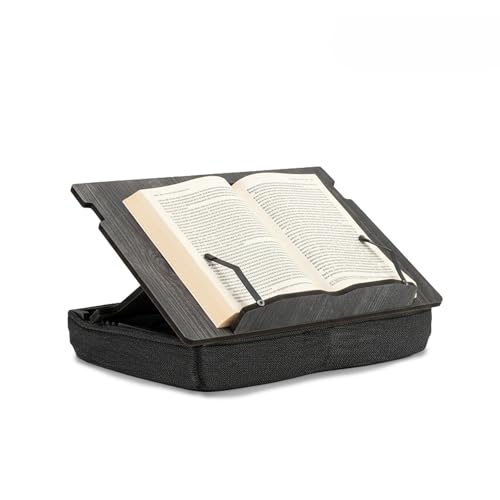 Book Stand for Reading in Bed with Storage – Book Holders for Reading Hands Free, Bed Book Holder and Book Display Stand, Perfect Book Stands for Reading, Study, Bed or Desk Use (Black) - color: Black