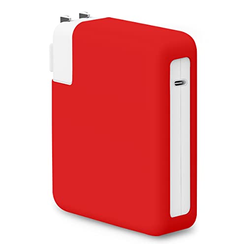 Ultra-Thin Soft Silicone 140W Power Adapter Sleeve Protective Case for 2021-2026 MacBook Pro 16 inch M5 A3428 A3429 M4 A3403 A3186 M3 A2991 M2 A2780 M1 A2485 (140W) Charger Cover Case, Red - color: Red